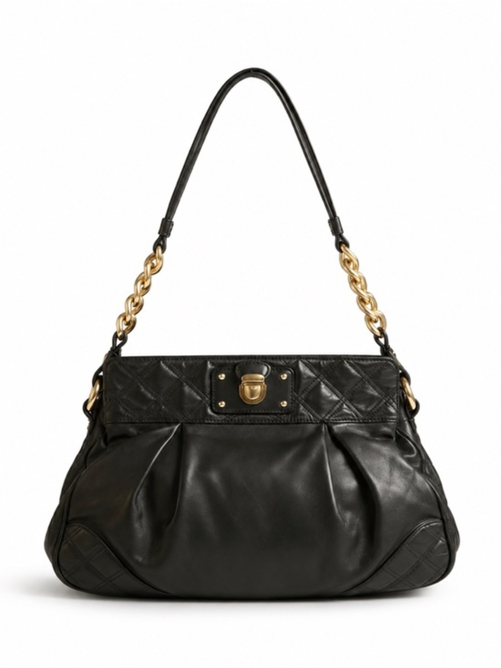 Marc Jacobs Stam Bag Black Quilted Lambskin Leather Chain Shoulder Bag